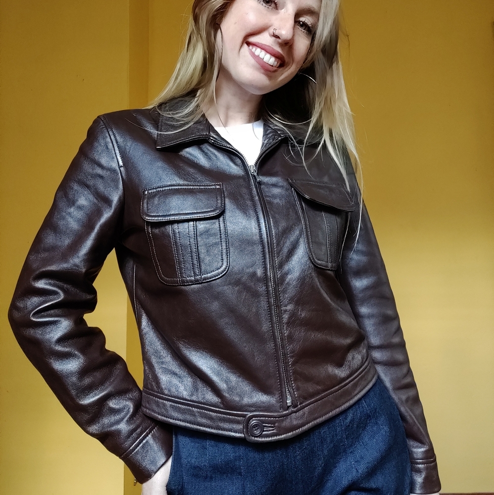 Gap Brown Leather Jacket